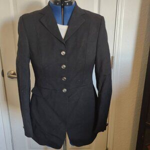 Euro-Star Reitmoden Black Jacket Silver Horse Head Buttons West Germany L14